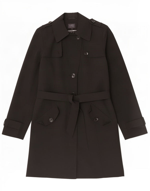 Marks & Spencer Trench da donna UK 12 Medio Nero Poliestere Classico