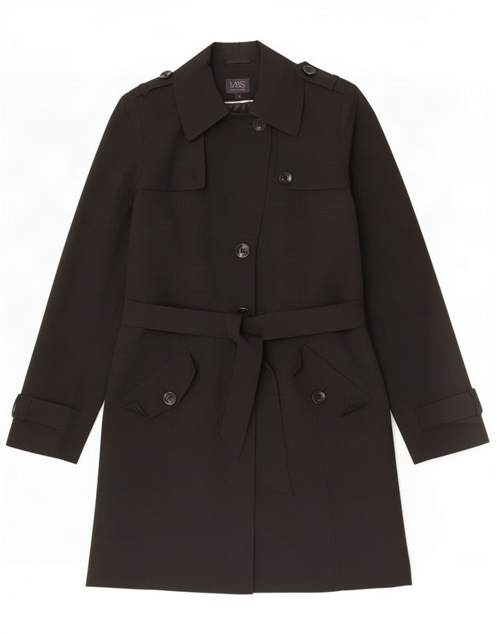 Marks & Spencer Trench da donna UK 12 Medio Nero Poliestere Classico