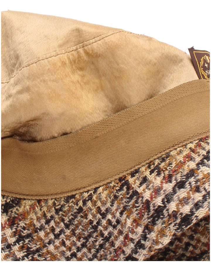 Cappello da pescatore vintage da uomo grande classico pied de poule beige