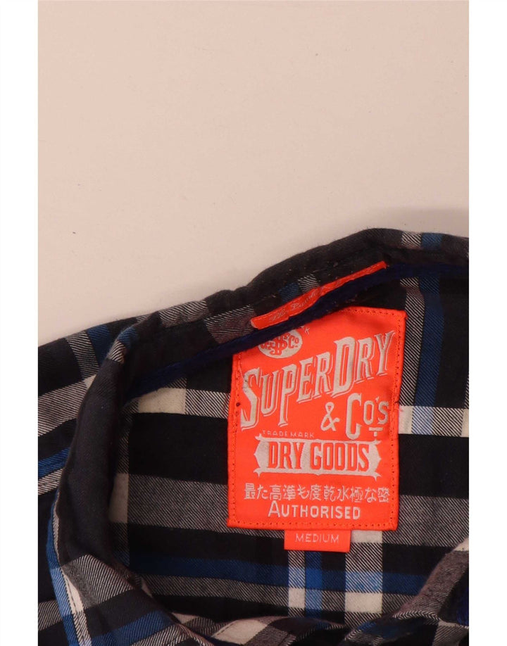 Camicia da uomo in flanella Superdry in cotone scozzese medio blu navy