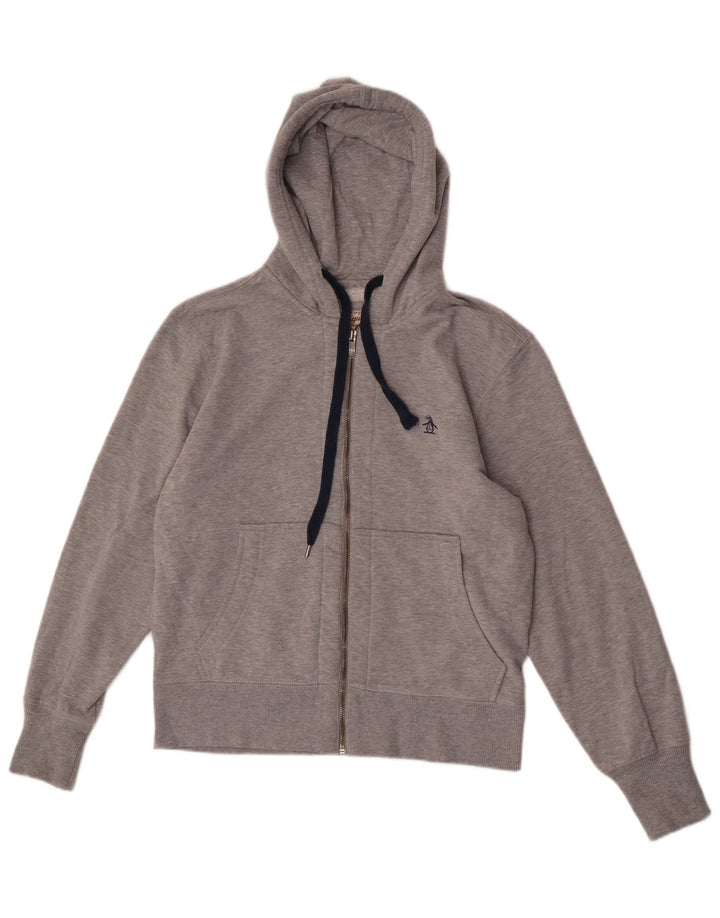 Maglione con cappuccio e zip da uomo Penguin piccolo poliestere grigio