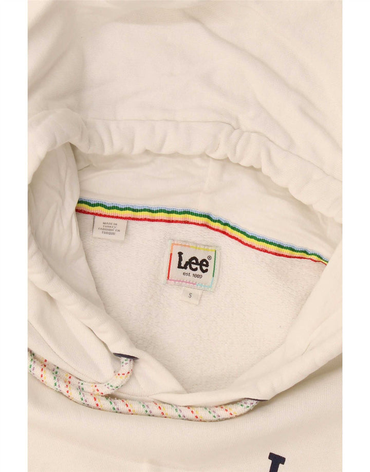 Maglione con cappuccio grafico da uomo Lee piccolo bianco