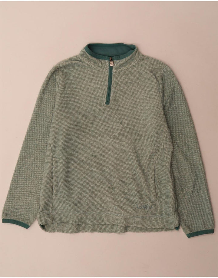 Felpa con collo con zip da donna Weird Fish Jumper UK 14 Large Verde Poliestere