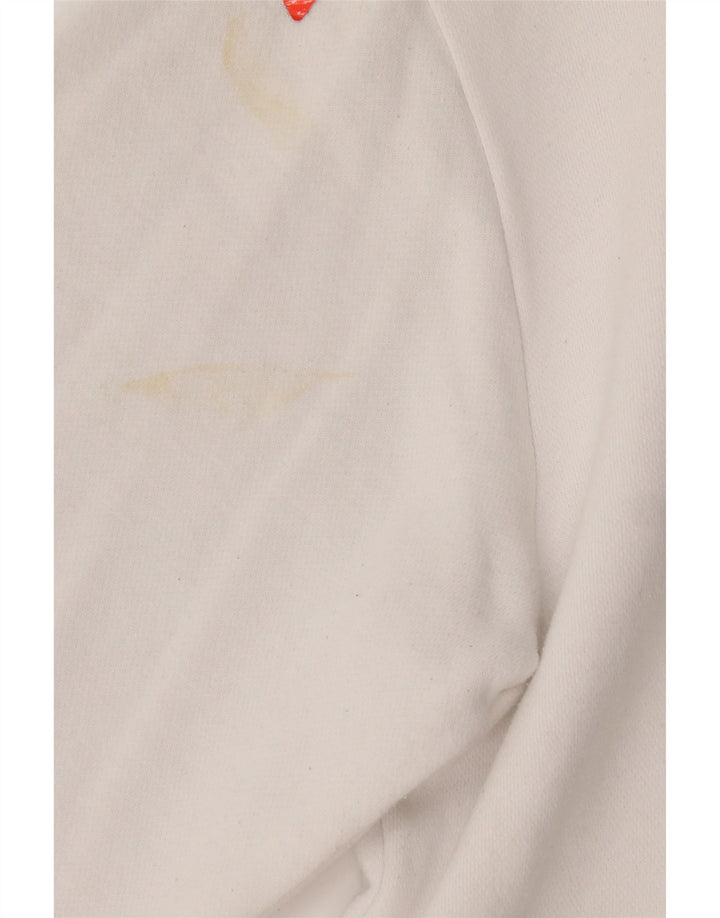 Felpa con cappuccio grafica da uomo Adidas, cotone bianco medio