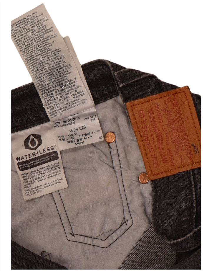 Jeans dritti Levi's 501 da donna W24 L28 cotone grigio