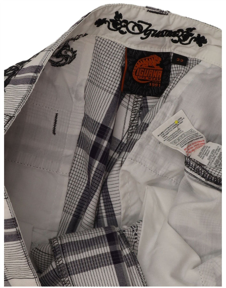 Pantaloncini chino da uomo Iguana W33 cotone medio a quadri blu navy