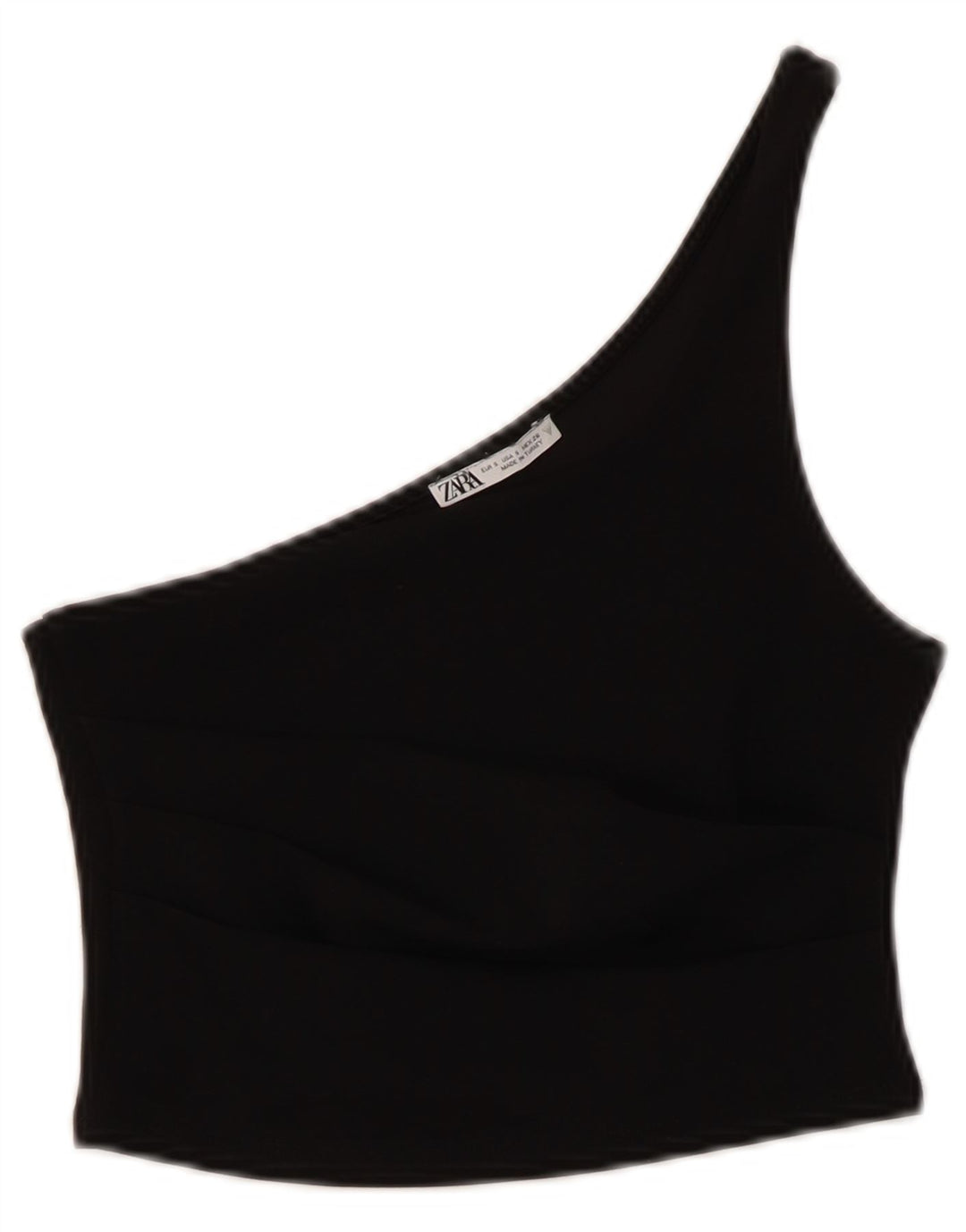 Top corto monospalla da donna Zara UK 8 piccolo poliestere nero