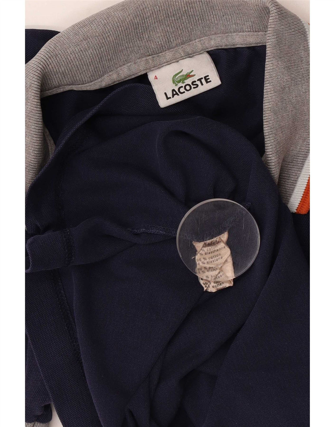 Polo da uomo Lacoste taglia 4 media in cotone blu navy