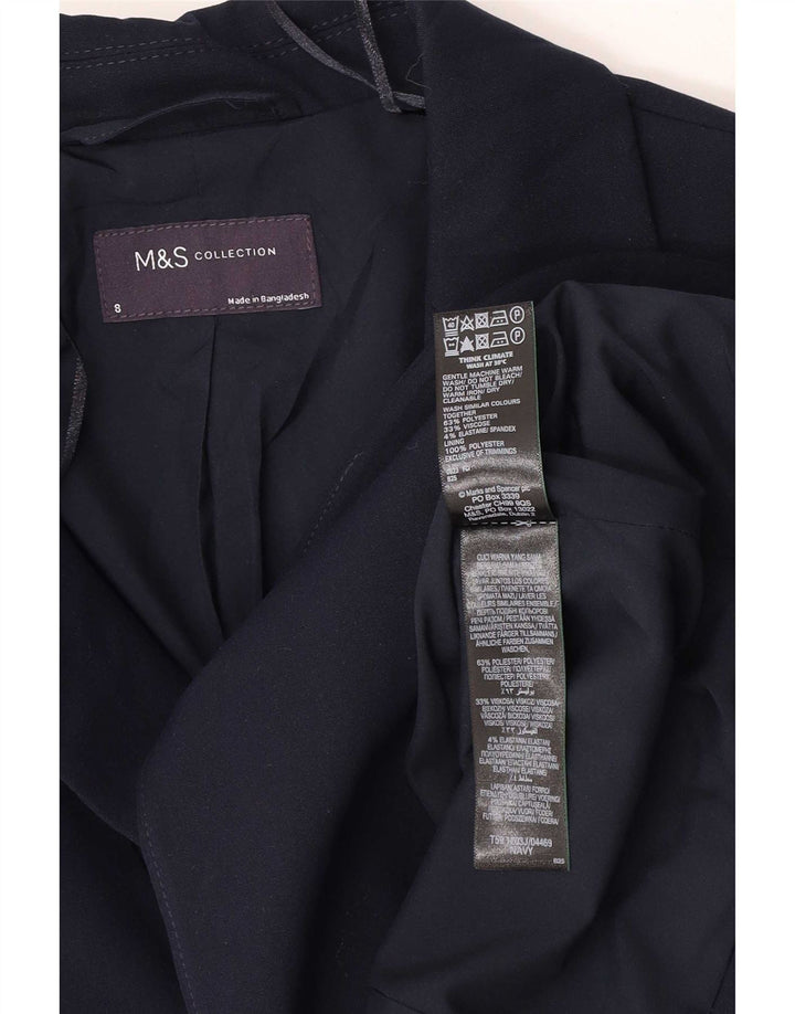 Giacca blazer a 1 bottone Marks & Spencer da donna UK 8 piccola blu navy