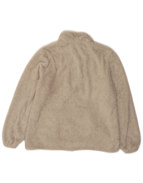 Maglione in pile da donna New Balance con zip e collo UK 16 Large Beige Poliestere