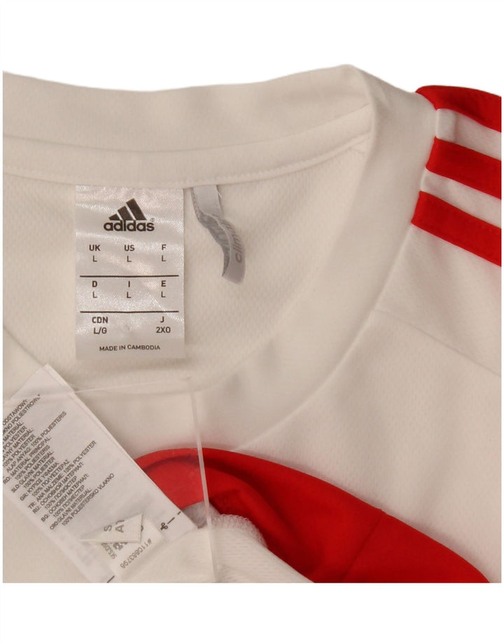 T-shirt Adidas Climalite da uomo, grande, in poliestere bianco
