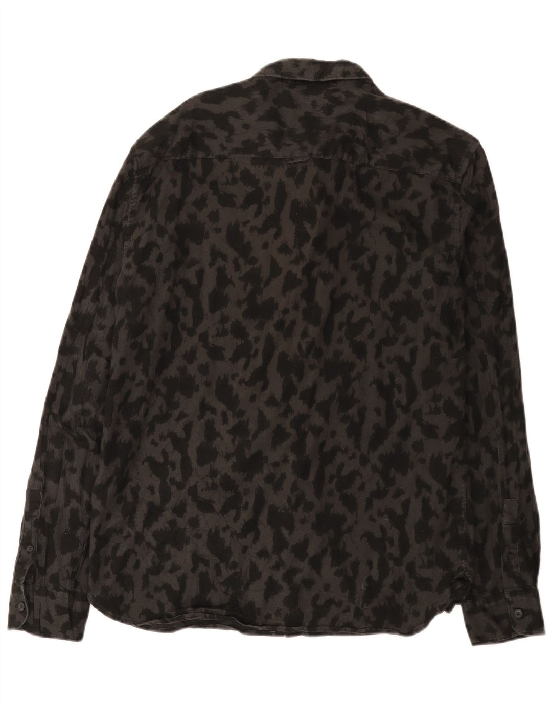 Camicia da uomo con motivo astratto All Saints, grande in cotone nero