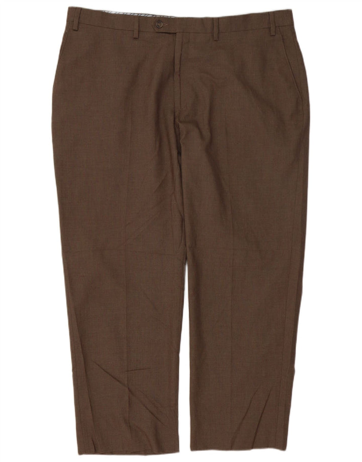 Pantaloni da abito dritti da uomo Izod W40 L29 poliestere marrone