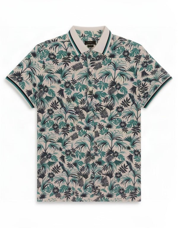 Camicia Zara da uomo a maniche corte Muscle XL in cotone floreale bianco hawaiano