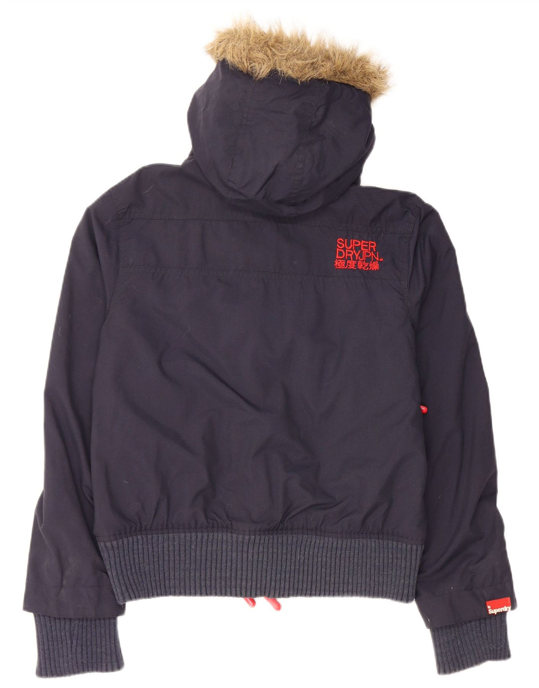 Giacca imbottita bomber con cappuccio da donna SUPERDRY UK 14 nylon blu navy medio