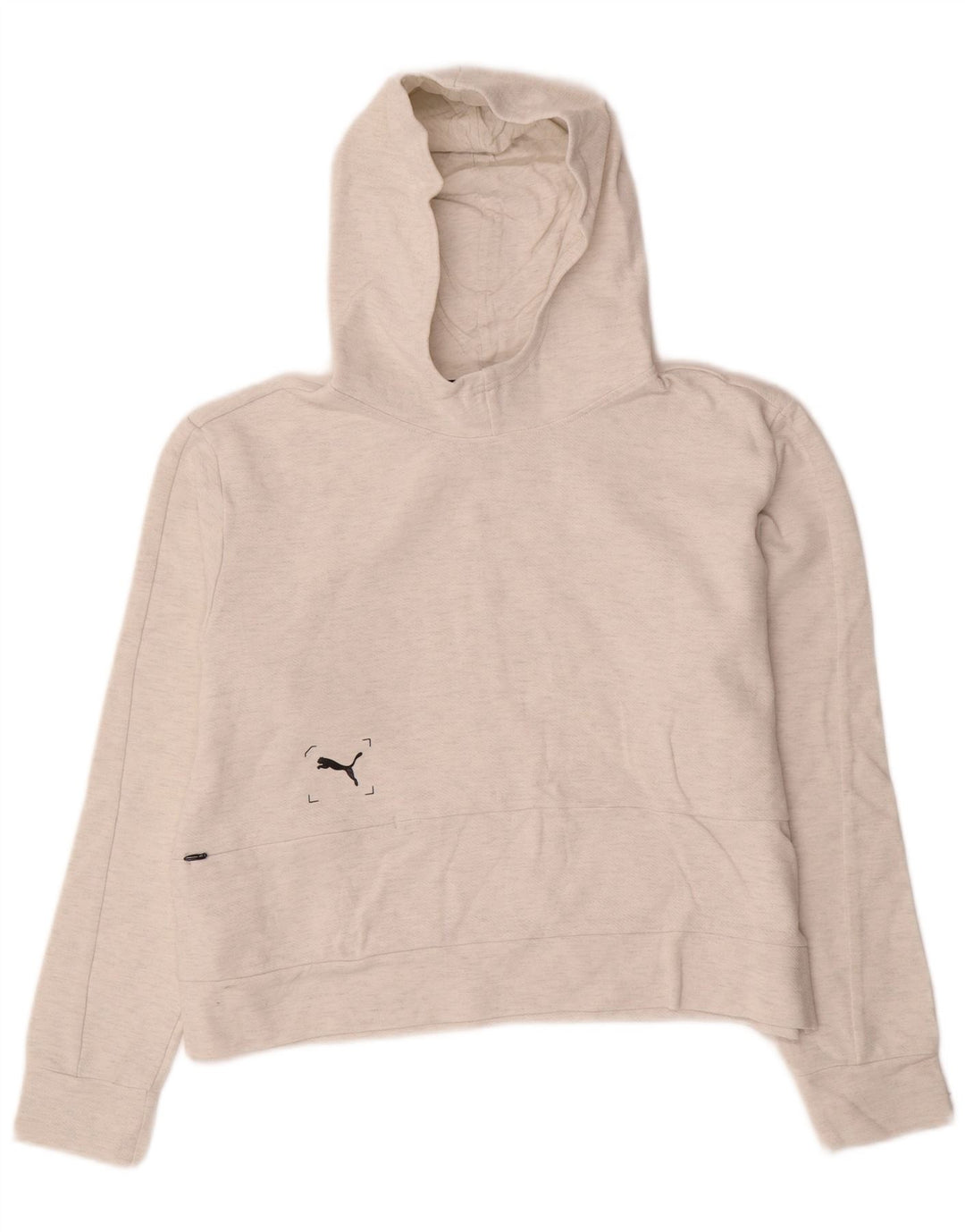 Maglione con cappuccio corto da donna Puma UK 14 medio bianco sporco