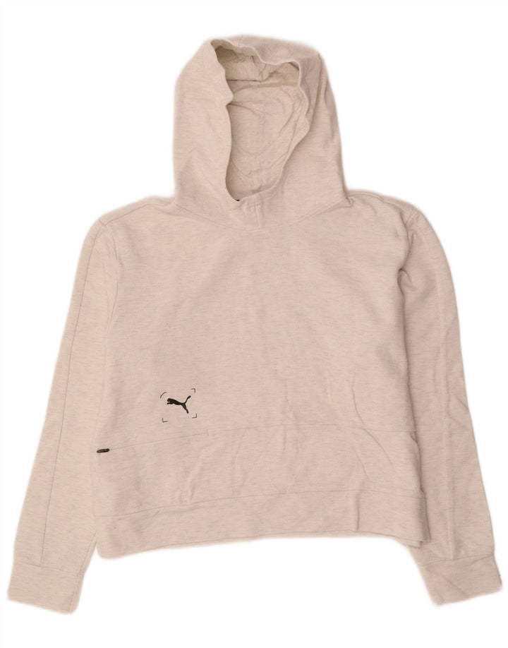 Maglione con cappuccio corto da donna Puma UK 14 medio bianco sporco