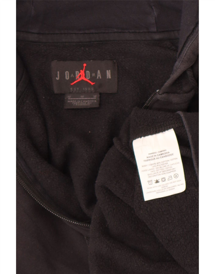 Felpa con cappuccio e zip Jordan da uomo in cotone nero medio