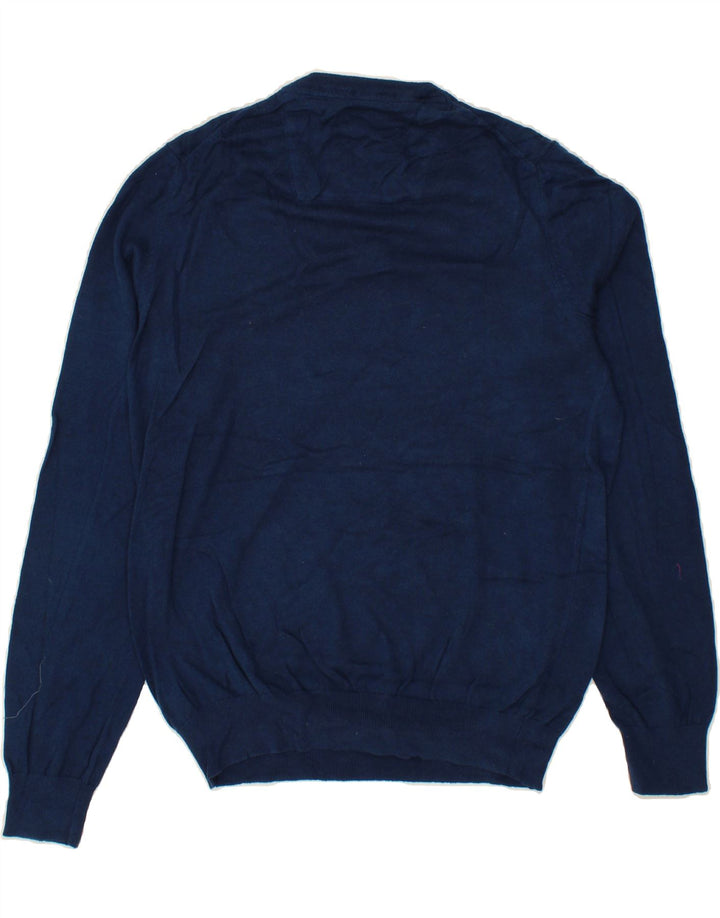 IZOD Mens V-Neck Jumper Sweater Medium Navy Blue Vintage Izod and Second-Hand Izod from Messina Hembry 