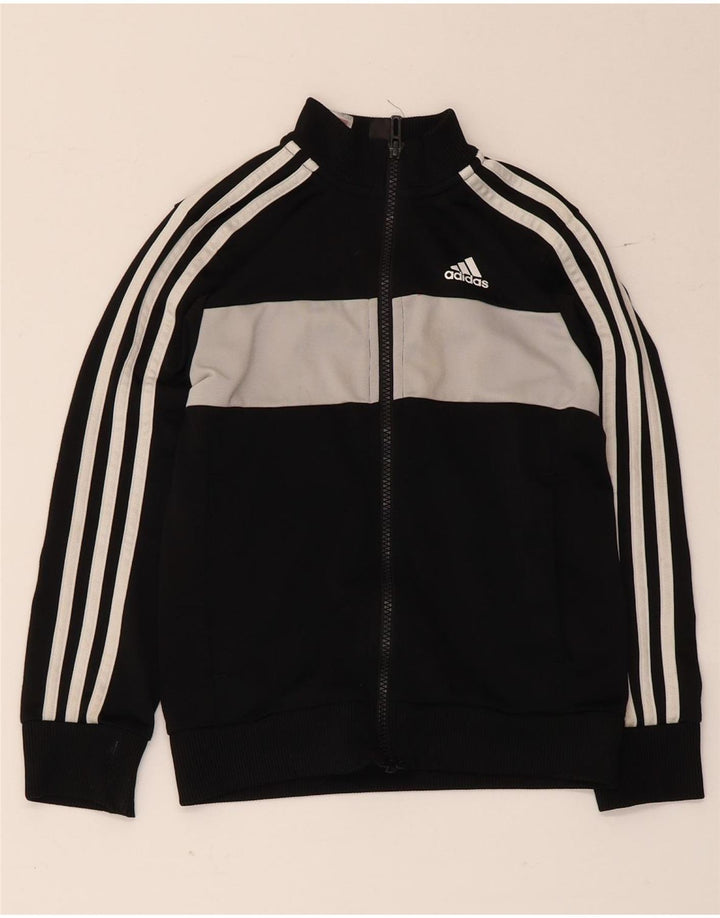 Giacca da tuta da ragazzo Adidas 7-8 anni in poliestere color block nero