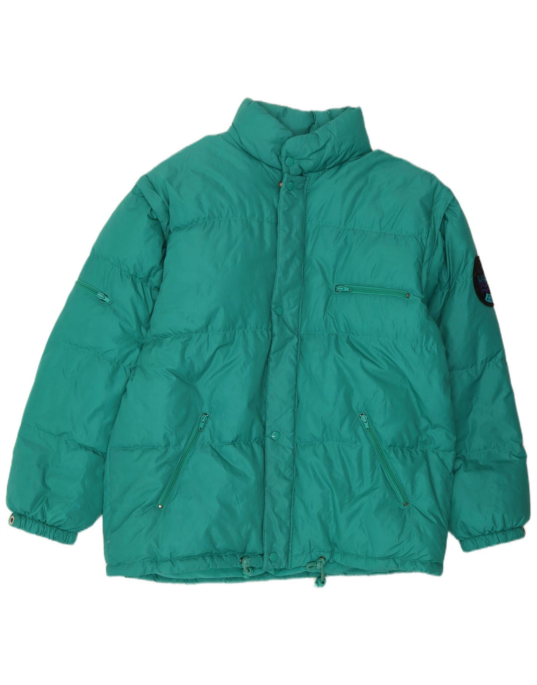 Giacca imbottita da uomo vintage UK 38 nylon verde medio