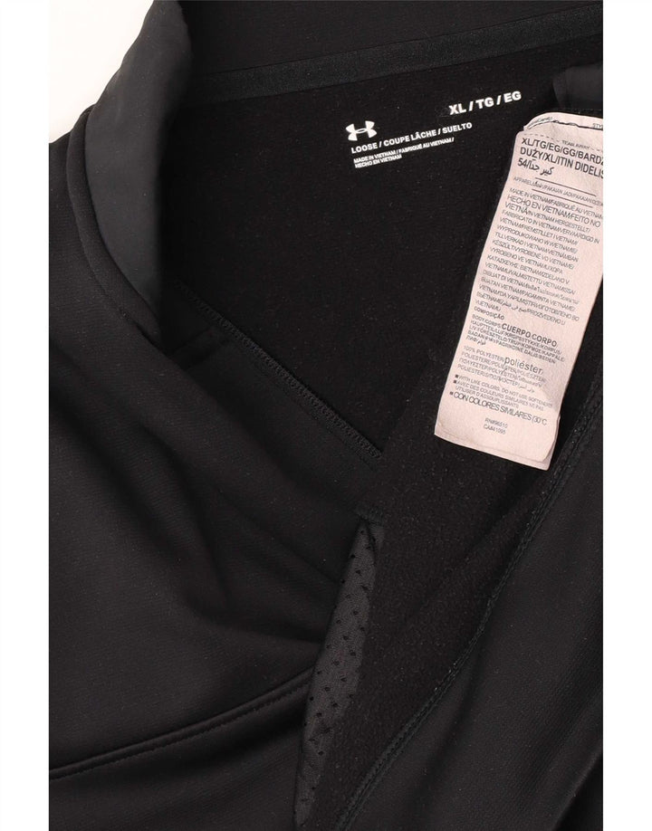 Felpa da uomo Under Armour con collo con zip, maglione XL, poliestere nero