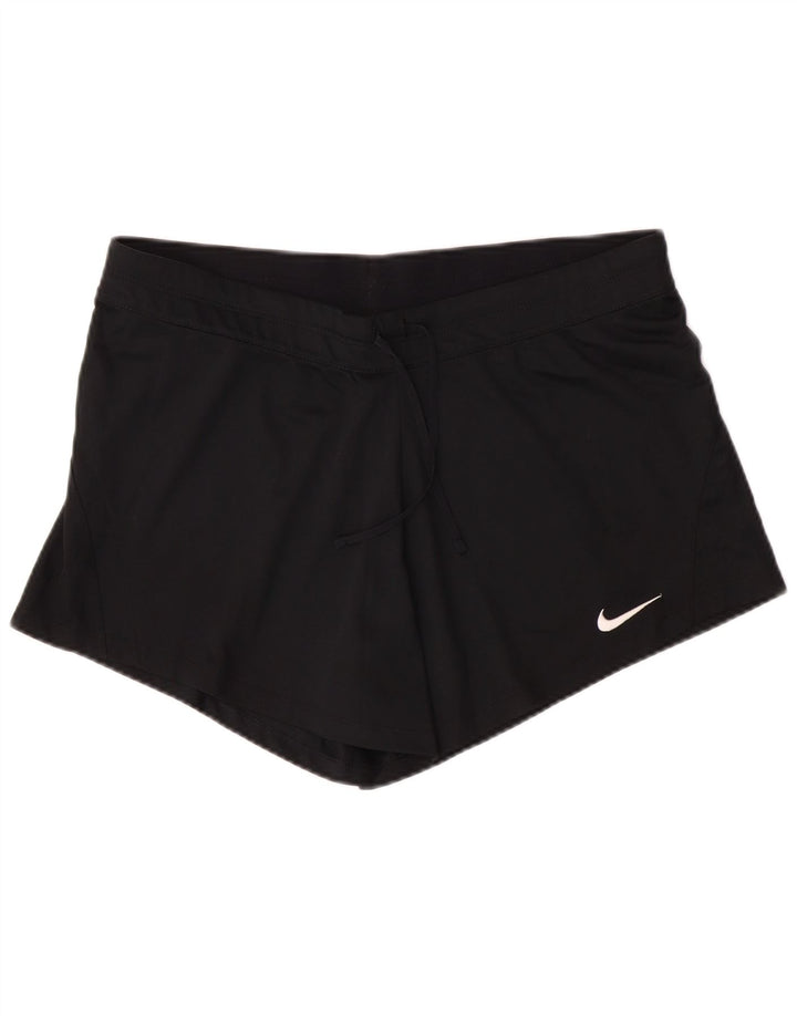 NIKE Womens Dri Fit Sport Shorts UK 16 Large  Black Polyester