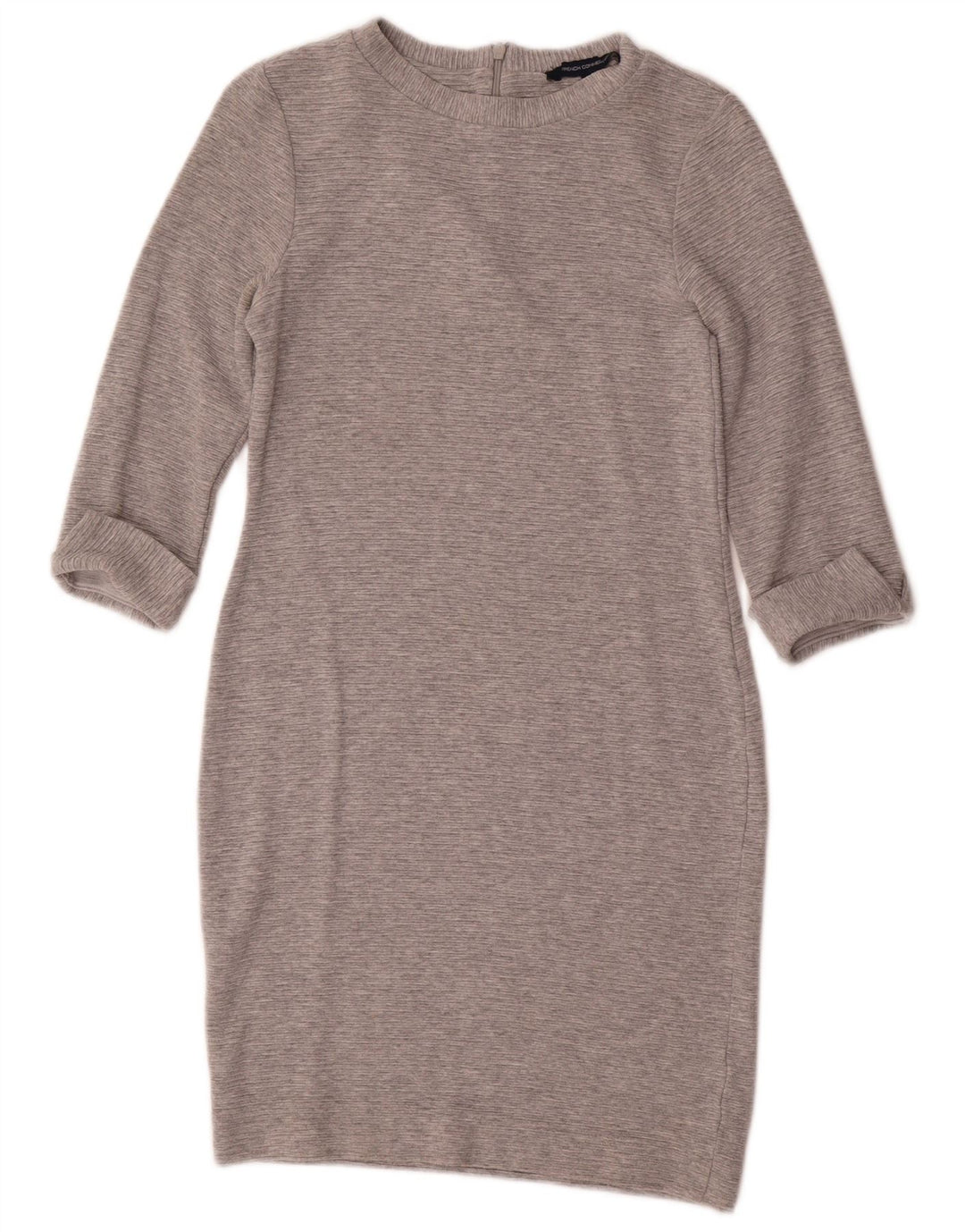 Abito tubino con maniche a 3/4 da donna French Connection UK 12 Viscosa grigio medio