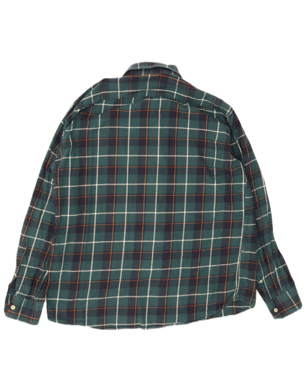 Camicia Carrera da uomo in flanella vestibilità regolare XL cotone a quadri verde