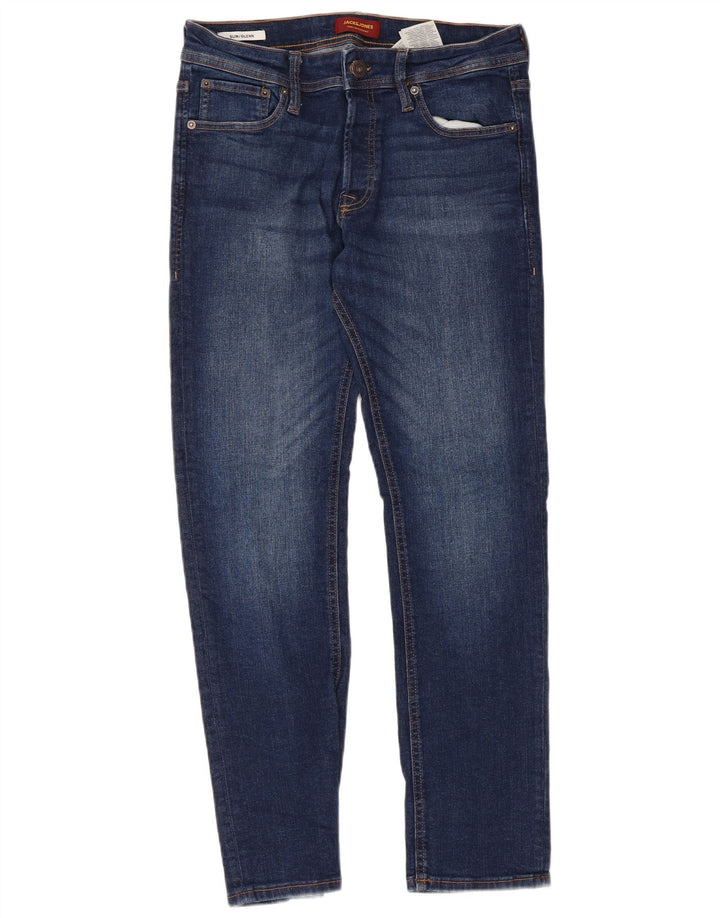 Jack & Jones Uomo GLENN Slim Jeans W32 L30 Cotone Blu