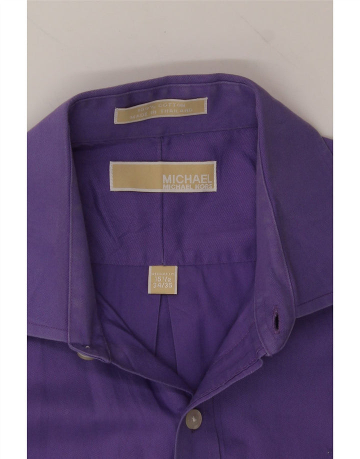 MICHAEL KORS Mens Regular Fit Shirt Size 15 1/2 Medium Purple Cotton Vintage Michael Kors and Second-Hand Michael Kors from Messina Hembry 