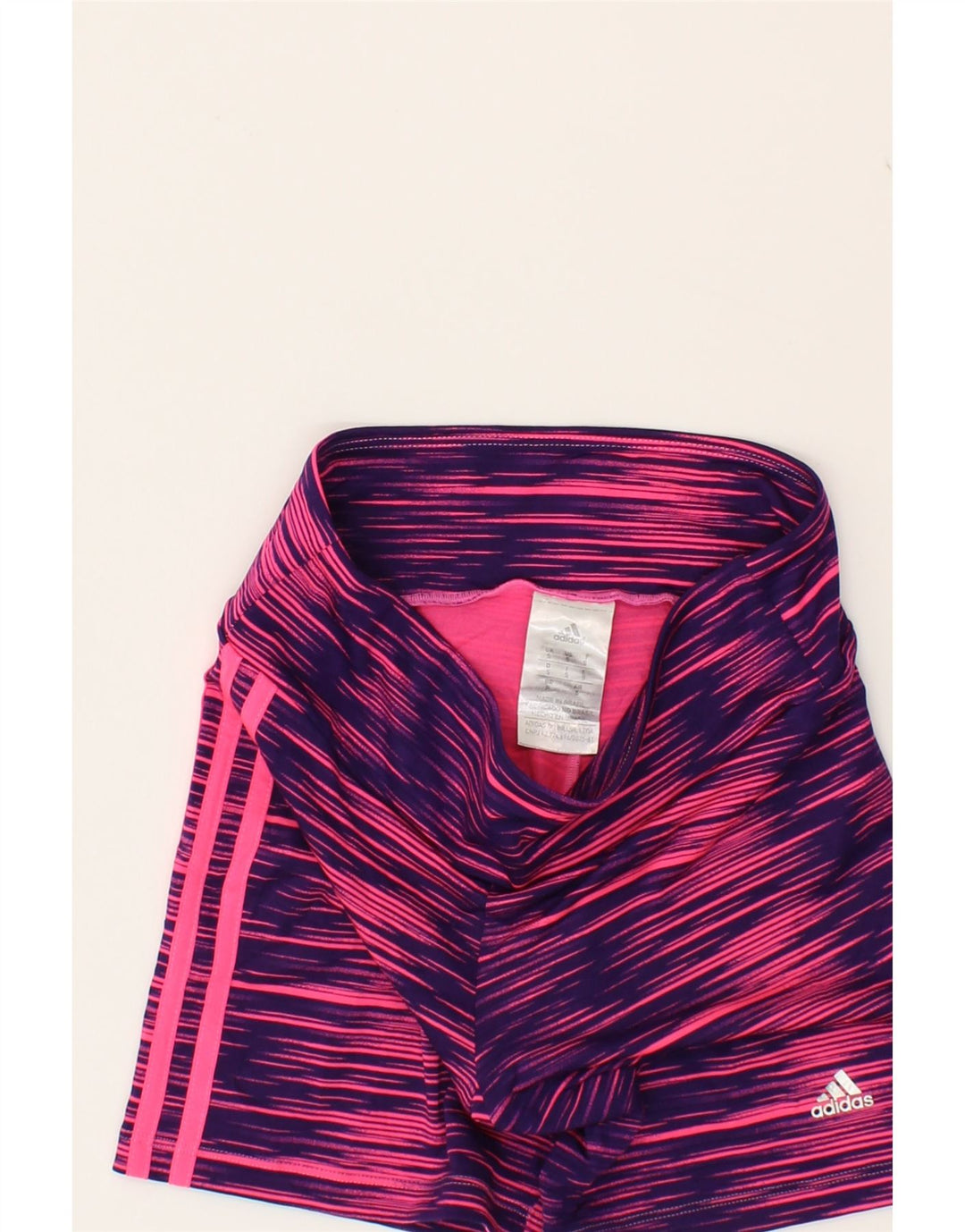 ADIDAS Womens Climalite Sport Shorts UK 8 Small  Pink Striped Polyester Vintage Adidas and Second-Hand Adidas from Messina Hembry 