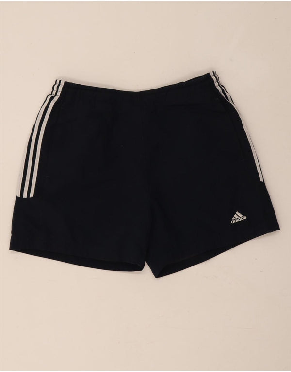 Pantaloncini sportivi da donna Adidas UK 10 Small blu navy in poliestere