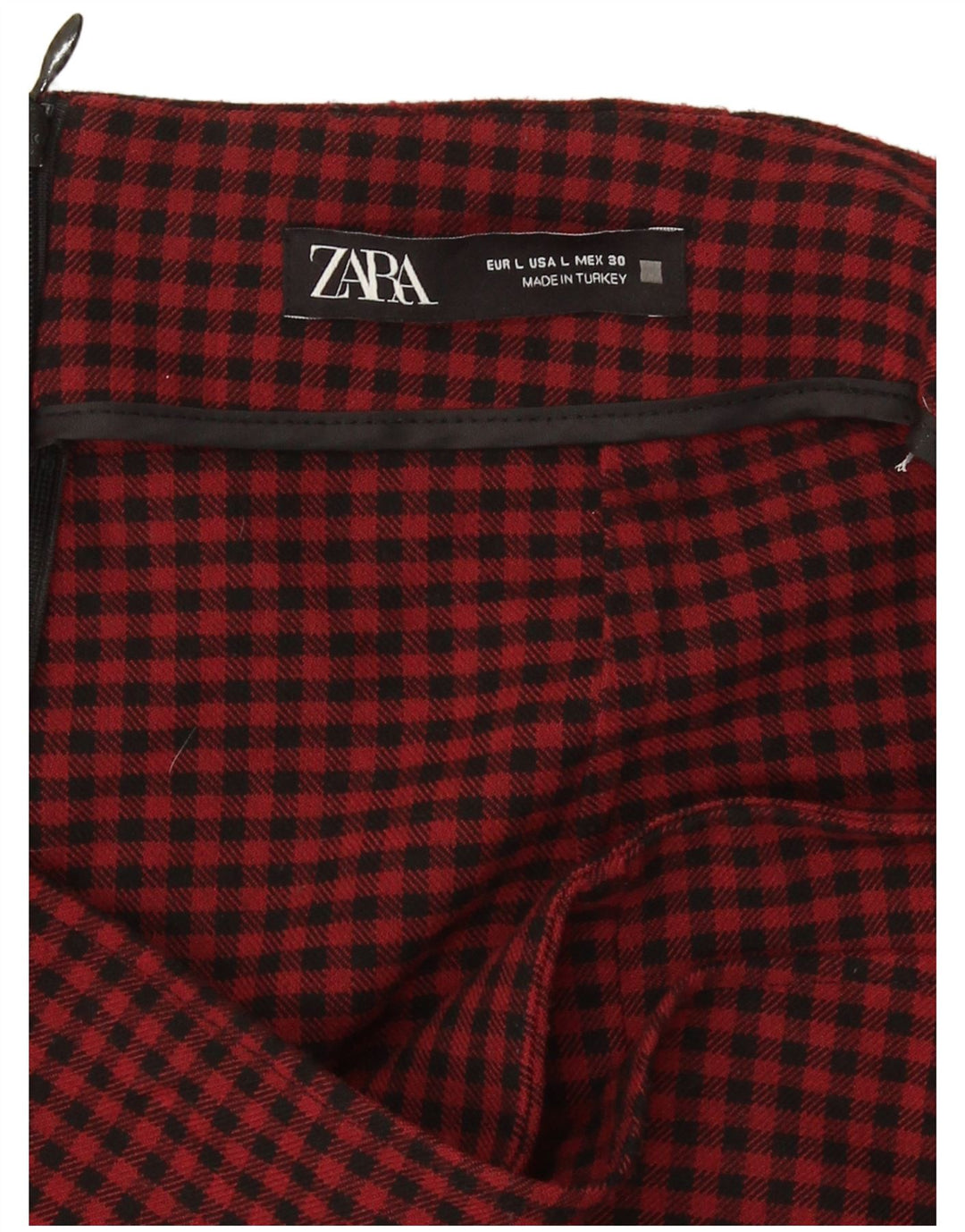 Pantaloncini casual da donna Zara grandi W30 L3 a quadretti rossi
