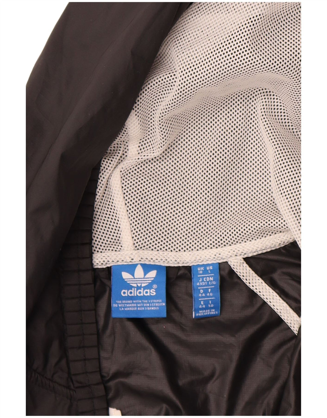 Giacca antipioggia con cappuccio da donna Adidas UK 18 XL poliestere nero