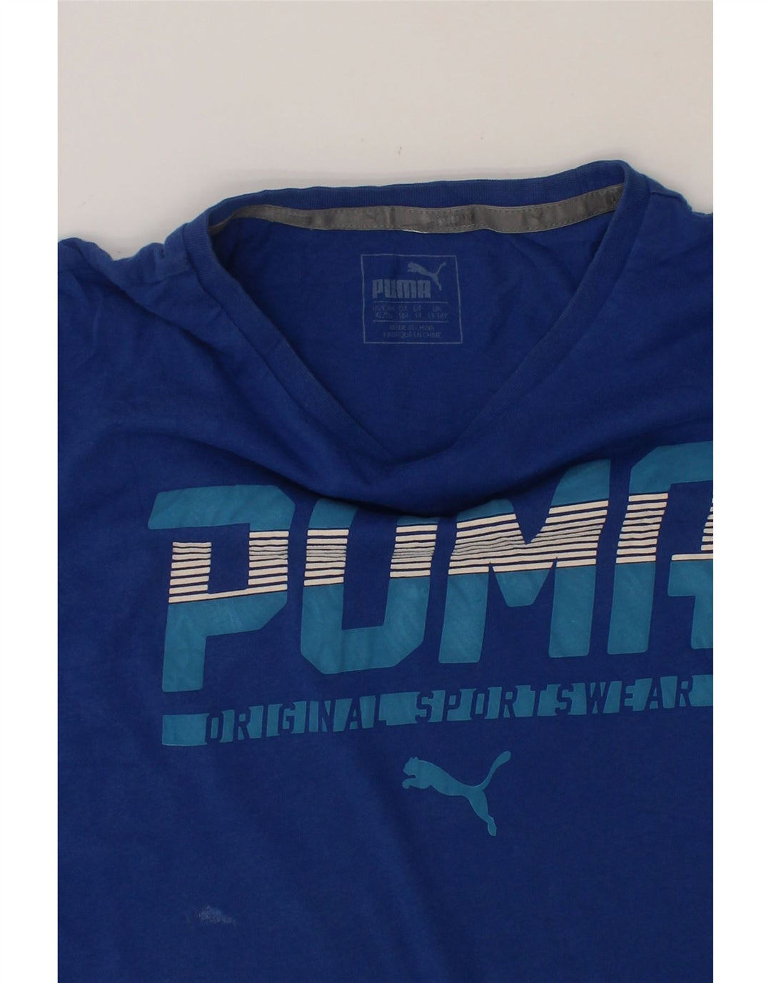 PUMA Boys Graphic T-Shirt Top 13-14 Years Blue Cotton Vintage Puma and Second-Hand Puma from Messina Hembry 
