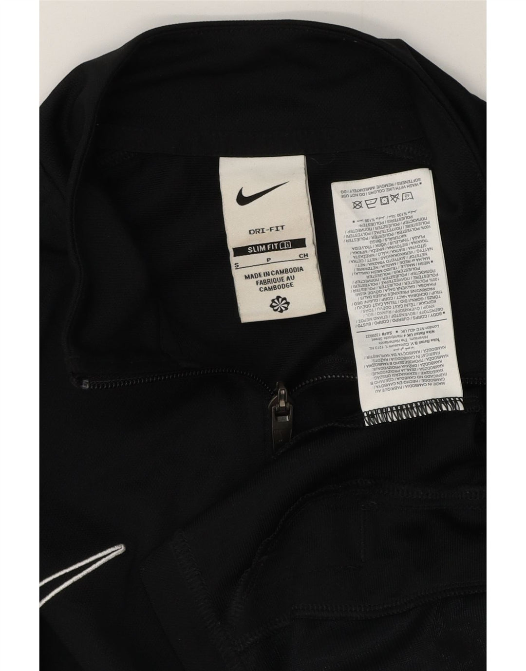 Giacca da ginnastica Nike Dri Fit Slim Fit da uomo, piccola, in poliestere nero