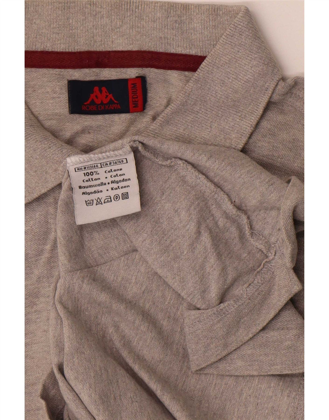 Polo Kappa da uomo in cotone mélange grigio medio