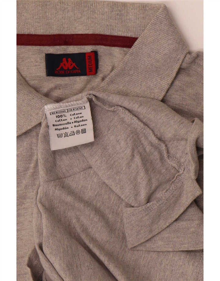 Polo Kappa da uomo in cotone mélange grigio medio