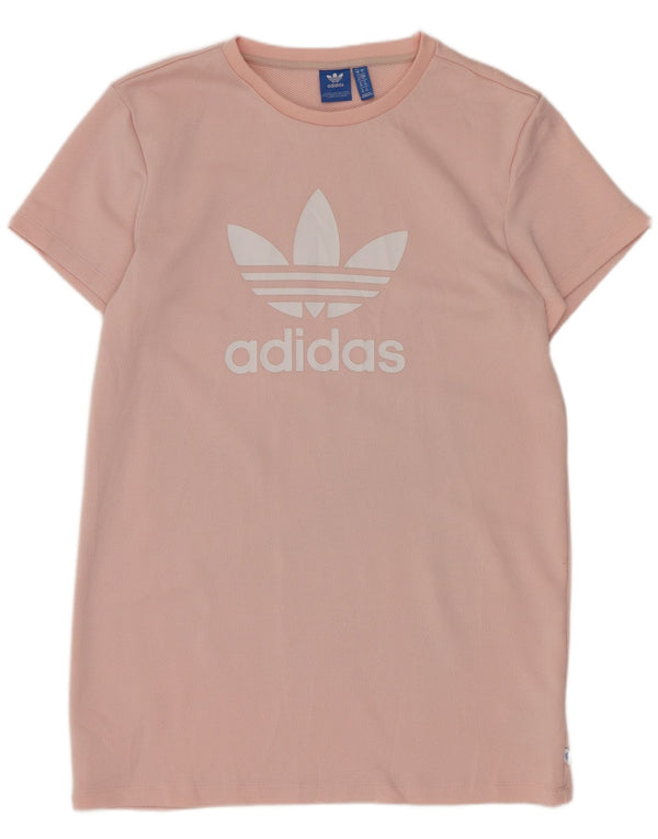 Abito t-shirt con vestibilità ampia grafica da donna Adidas UK 10 Small Pink Sports
