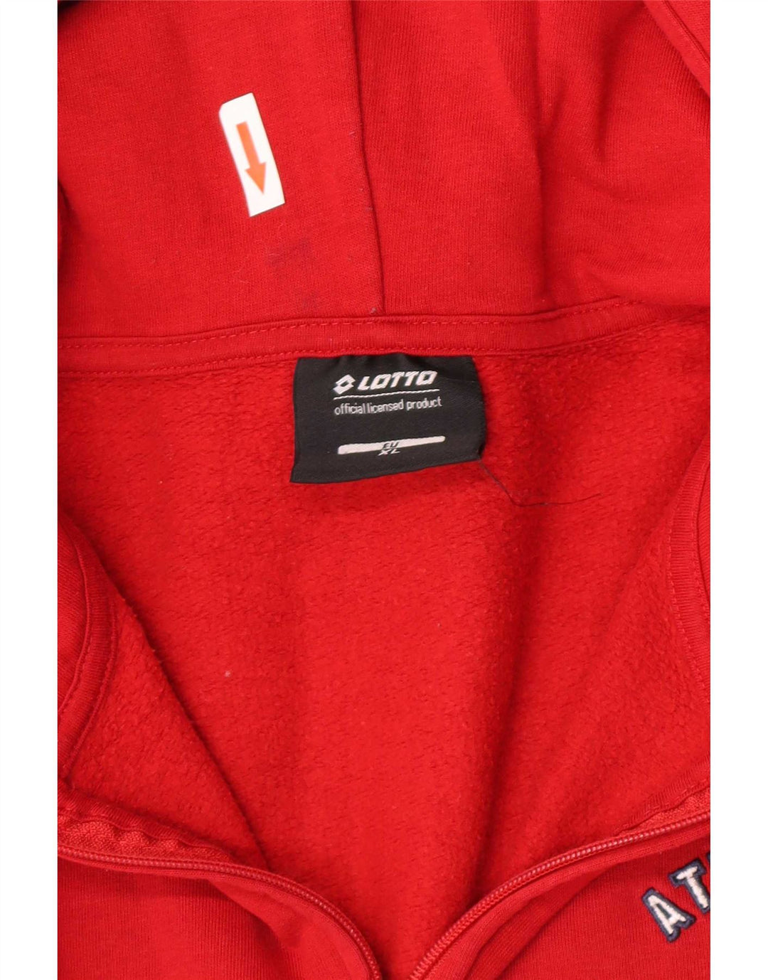 Felpa con cappuccio e zip da donna Lotto XL in cotone rosso