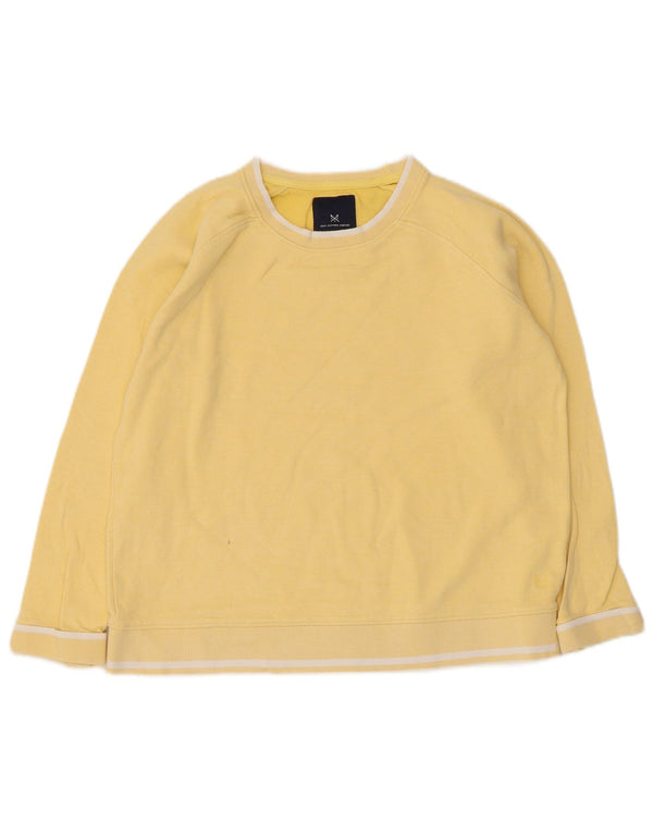 Crew Clothing Felpa da donna Maglione UK 12 Cotone a righe gialle medie
