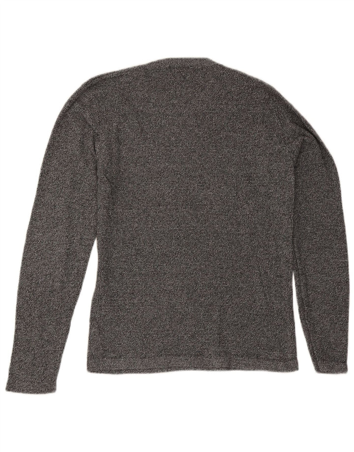Maglione maglione girocollo da uomo Jack & Jones in cotone screziato grigio medio
