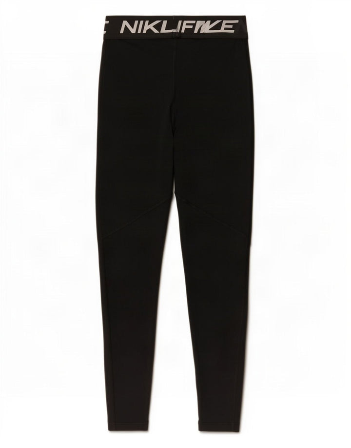 Leggings grafici Nike da donna Dri Fit UK 8 piccoli poliestere nero