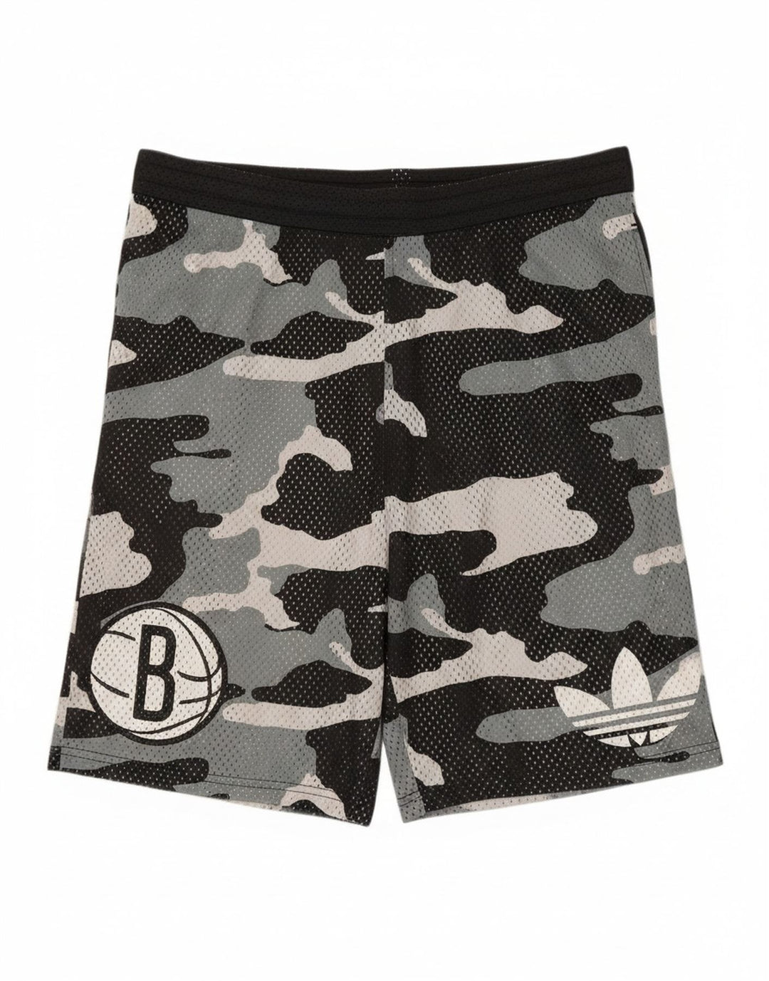 Pantaloncini sportivi Adidas da uomo con grafica grafica media in poliestere mimetico nero