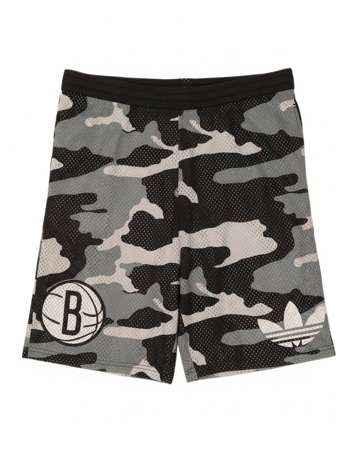 Pantaloncini sportivi Adidas da uomo con grafica grafica media in poliestere mimetico nero