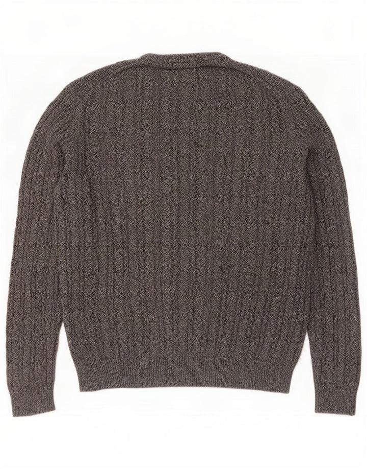 Maglione maglione girocollo da uomo Farah grande cotone grigio