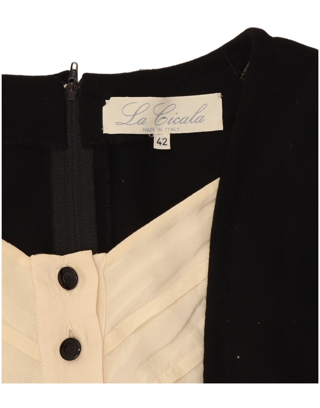 Abito tubino vintage da donna a maniche lunghe IT 42 medio nero