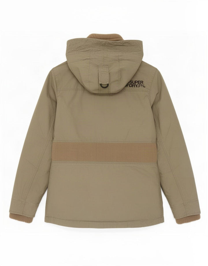 Giacca parka da donna con cappuccio Superdry UK 12 cotone kaki medio