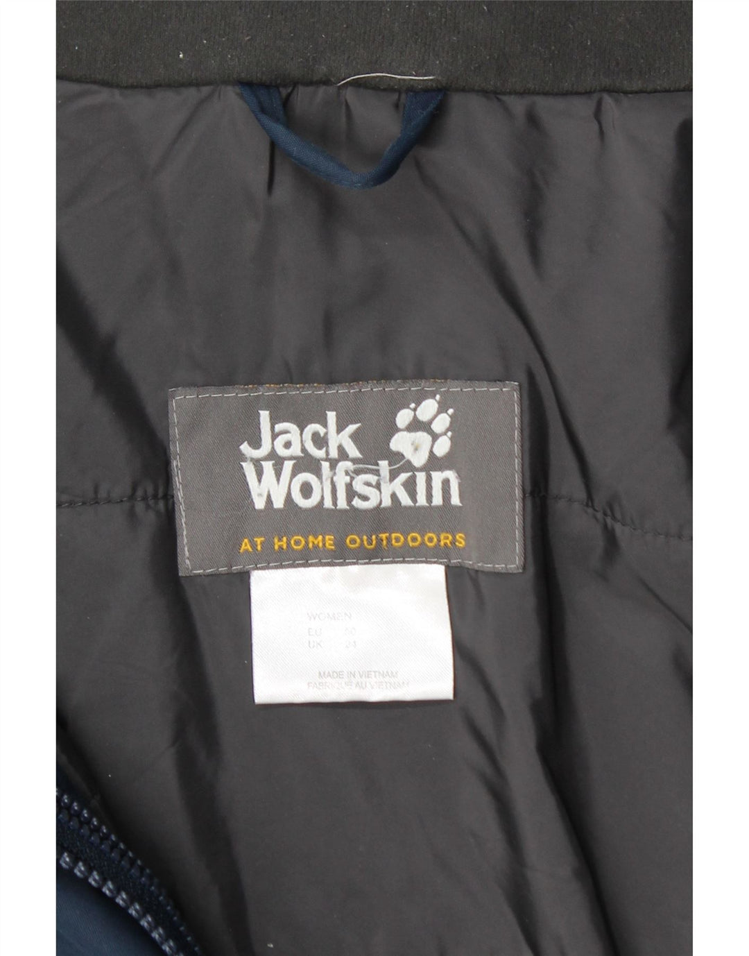 JACK WOLFSKIN Giacca a vento con cappuccio da donna UK 24 4XL Blu navy